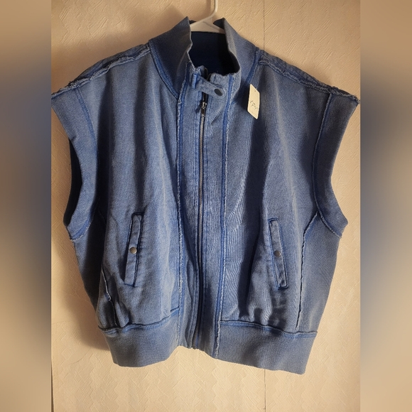 Free People Tolly Cotton Fleece Short Sleeve Jacket - Picture 4 of 5